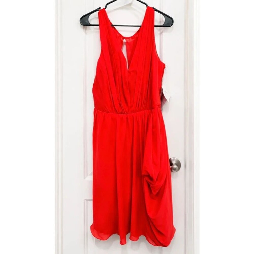 WTOO by Watters & Watters Size 14 Coral Chiffon Sleeveless Formal Dress NWT
